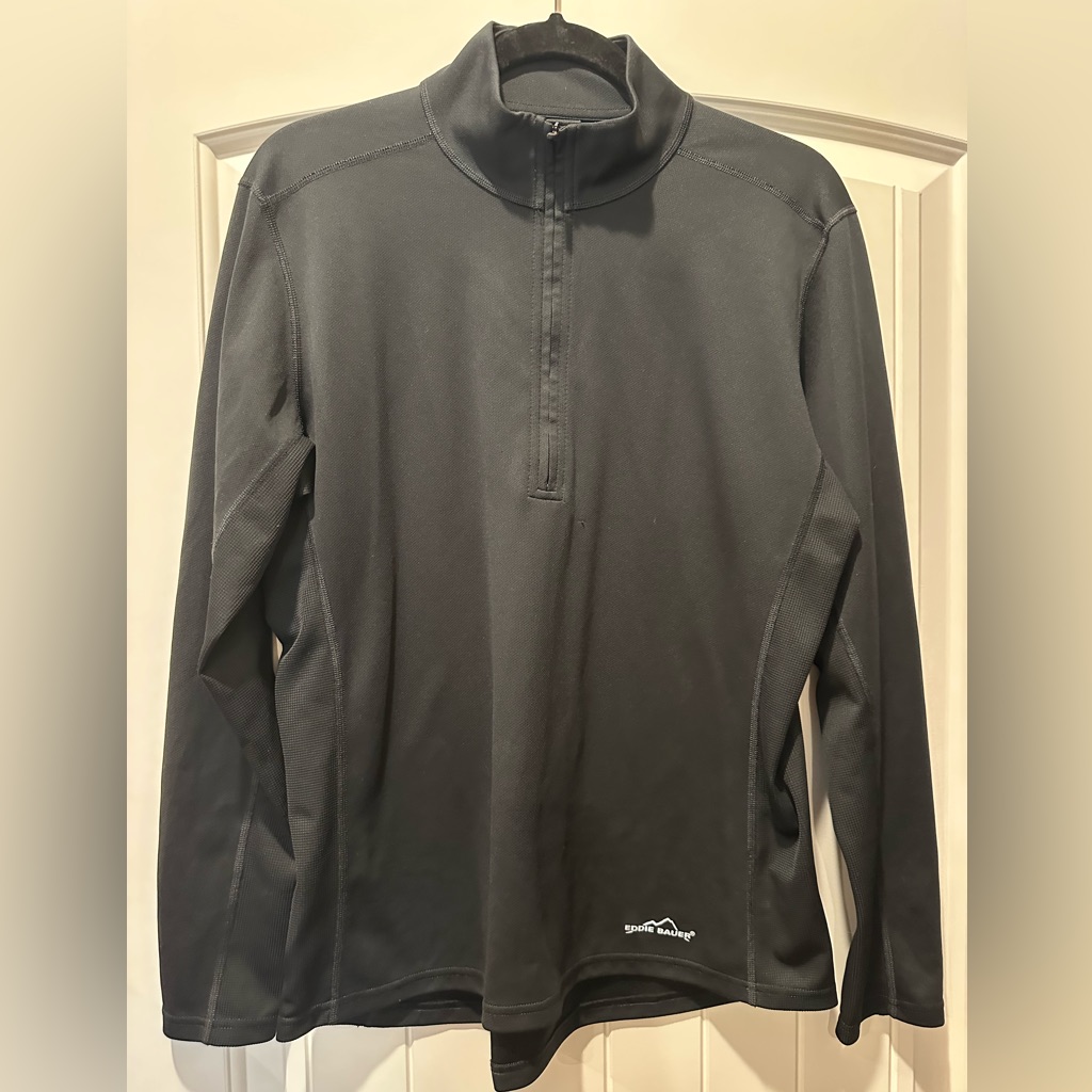 Eddie Bauer Womens Black 365 All Climate System Performance 14 Zip Pullover